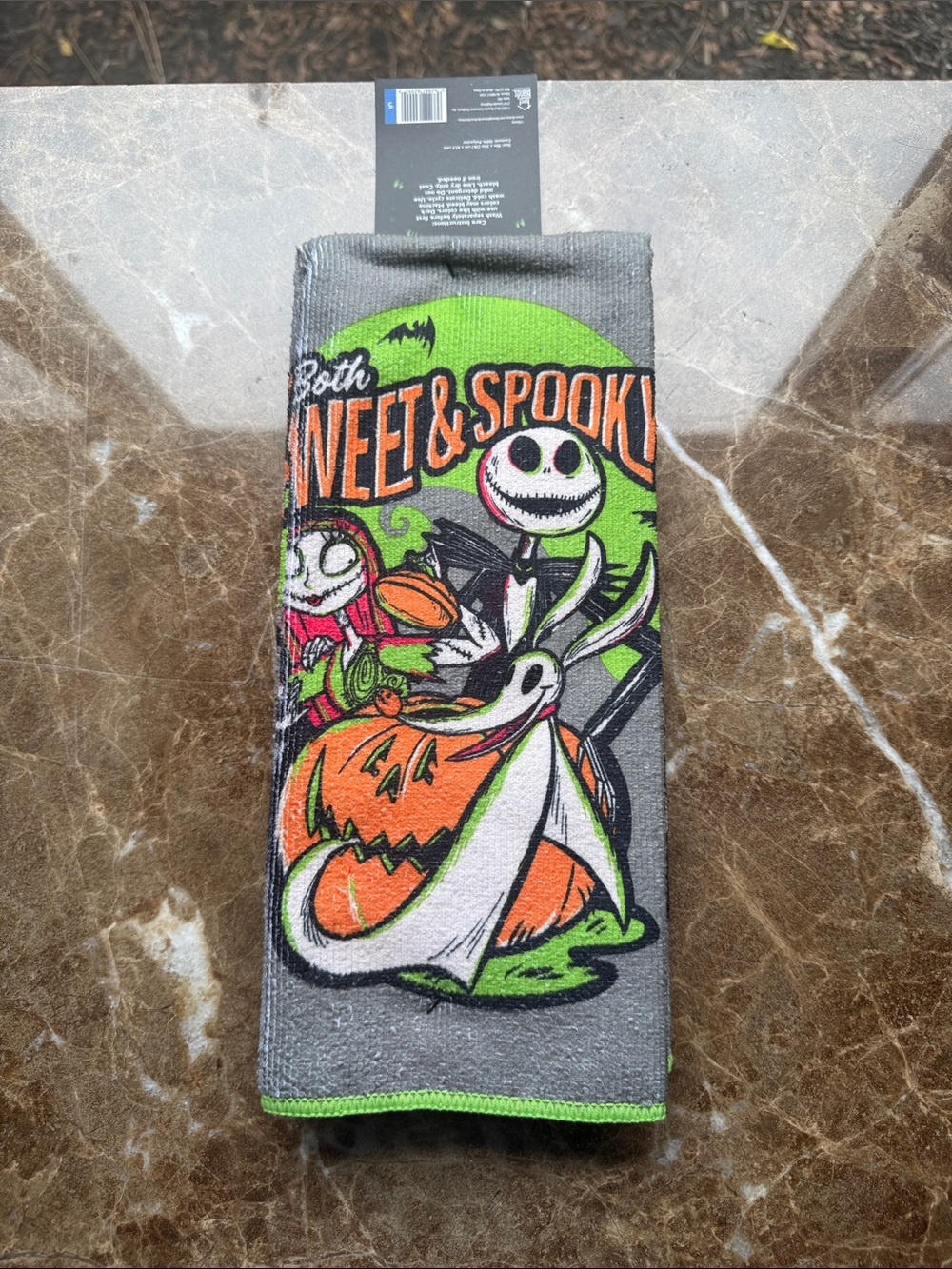 Disney Gray, Orange & Green 'Sweet & Spooky' Jack Skellington Kitchen Towel